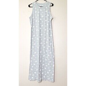 Current/Elliott The Perfect Muscle Tee Dress 3 L Pearl Blue Midi 100% Cotton